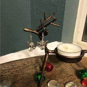 Christmas Holiday Crystal Angel Earrings